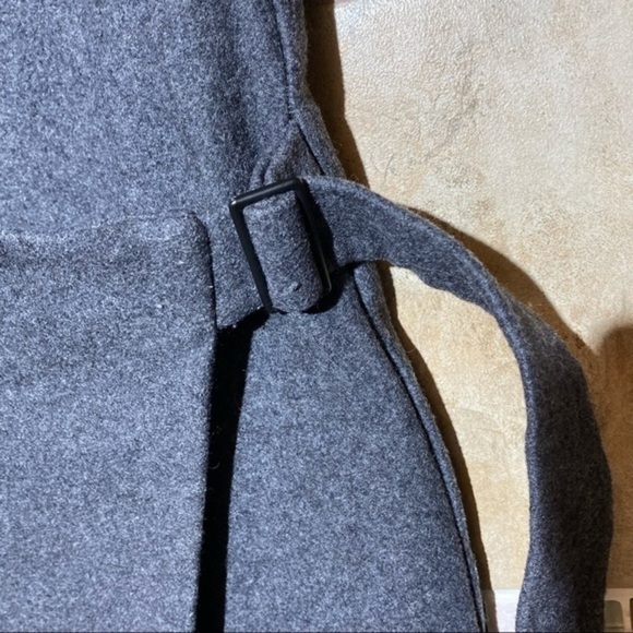 Kate Spade Saturday Gray Wool Buckle Over Faux Wrap Dress 0 - Picture 2 of 5